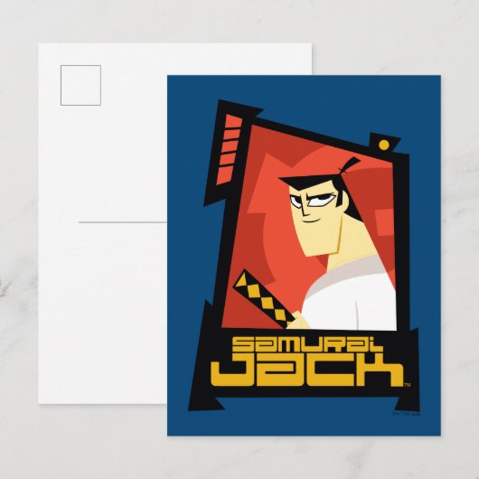Samurai Jack glimlachend futuristisch Lijst Grafis Briefkaart (Voorkant / Achterkant)