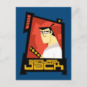 Samurai Jack glimlachend futuristisch Lijst Grafis Briefkaart (Voorkant)