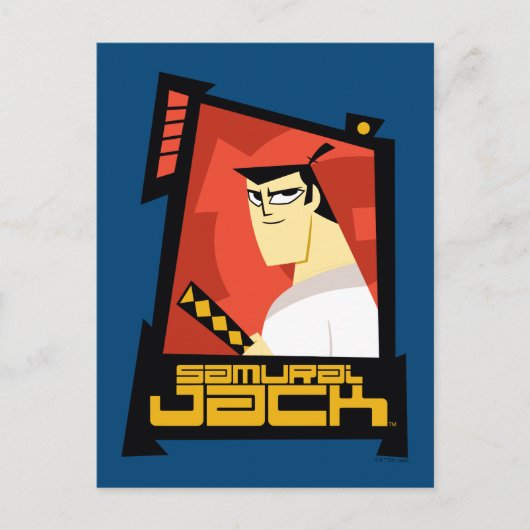 Samurai Jack glimlachend futuristisch Lijst Grafis Briefkaart (Voorkant)
