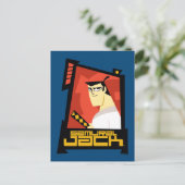 Samurai Jack glimlachend futuristisch Lijst Grafis Briefkaart (Staand voorkant)
