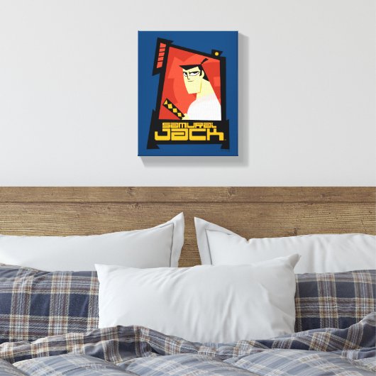 Samurai Jack glimlachend futuristisch Lijst Grafis Canvas Afdruk (Insitu (Slaapkamer))