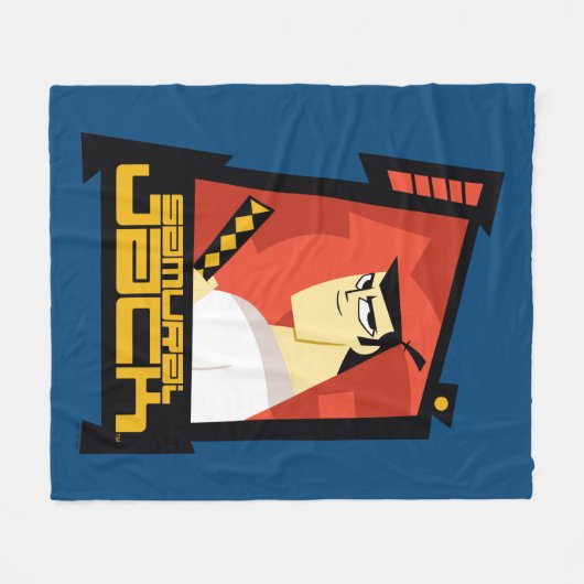 Samurai Jack glimlachend futuristisch Lijst Grafis Fleece Deken (Voorkant (Horizontaal))