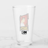 Samurai Jack glimlachend futuristisch Lijst Grafis Glas (Achterkant)