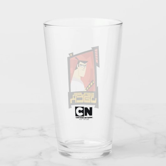 Samurai Jack glimlachend futuristisch Lijst Grafis Glas (Achterkant)