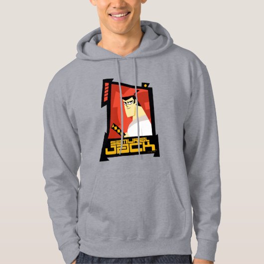 Samurai Jack glimlachend futuristisch Lijst Grafis Hoodie (Voorkant)
