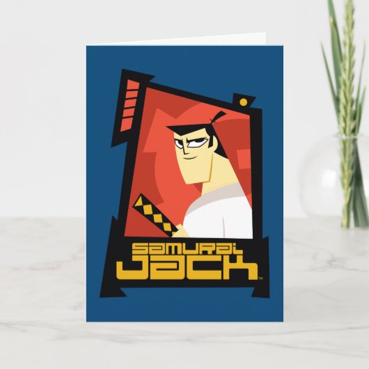 Samurai Jack glimlachend futuristisch Lijst Grafis Kaart (Voorkant)