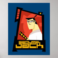 Samurai Jack glimlachend futuristisch Lijst Grafis