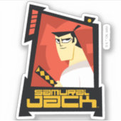 Samurai Jack glimlachend futuristisch Lijst Grafis Sticker (Voorkant)