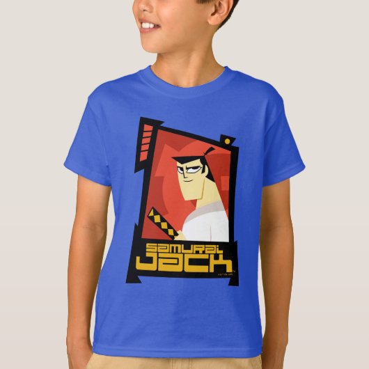 Samurai Jack glimlachend futuristisch Lijst Grafis T-shirt (Voorkant)