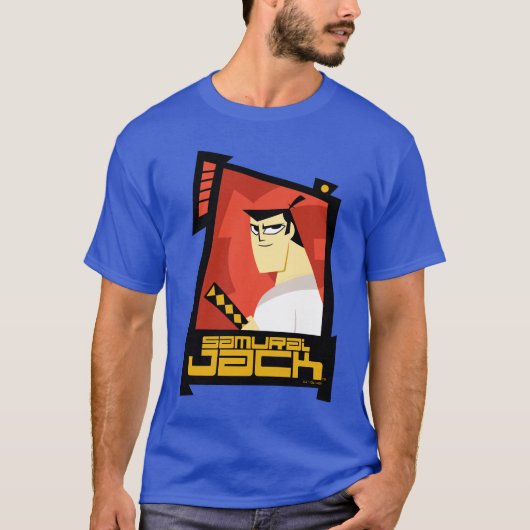 Samurai Jack glimlachend futuristisch Lijst Grafis T-shirt (Voorkant)