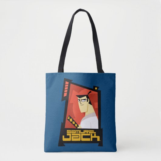 Samurai Jack glimlachend futuristisch Lijst Grafis Tote Bag (Voorkant)