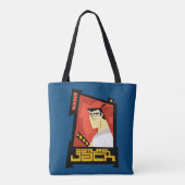 Samurai Jack glimlachend futuristisch Lijst Grafis Tote Bag (Achterkant)