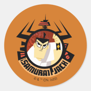 Samurai Jack In Aku Futuristic Frame Ronde Sticker