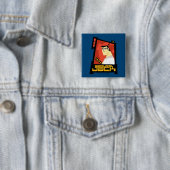 Samurai Jack Lachende Futuristische Frame Grafiek Vierkante Button 5,1 Cm (In situ)