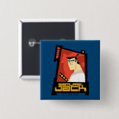 Samurai Jack Lachende Futuristische Frame Grafiek Vierkante Button 5,1 Cm (Voorkant /achterkant)