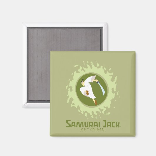 Samurai Jack Leaping Graphic Magneet (Voorkant / Achterkant)