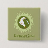 Samurai Jack Leaping Graphic Vierkante Button 5,1 Cm (Voorkant)