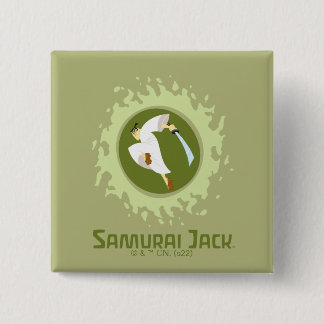 Samurai Jack Leaping Graphic Vierkante Button 5,1 Cm