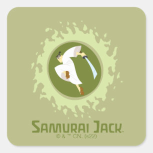Samurai Jack Leaping Graphic Vierkante Sticker