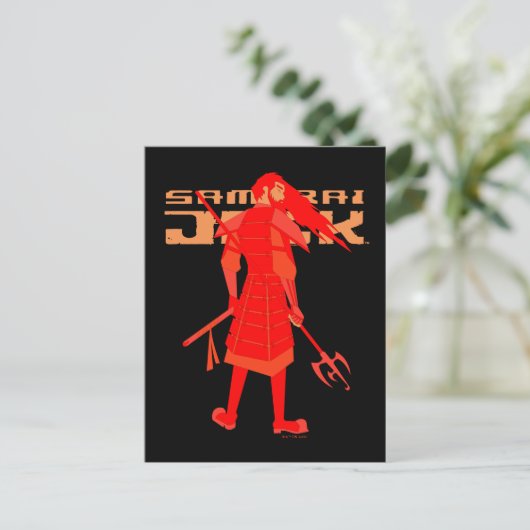Samurai Jack Red Warrior Graphic Briefkaart (Staand voorkant)