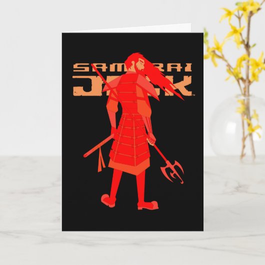 Samurai Jack Red Warrior Graphic Kaart (Gele Bloem)