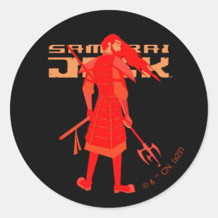 Samurai Jack Red Warrior Graphic Ronde Sticker