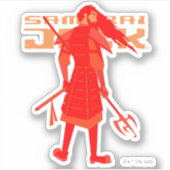 Samurai Jack Red Warrior Graphic Sticker (Voorkant)