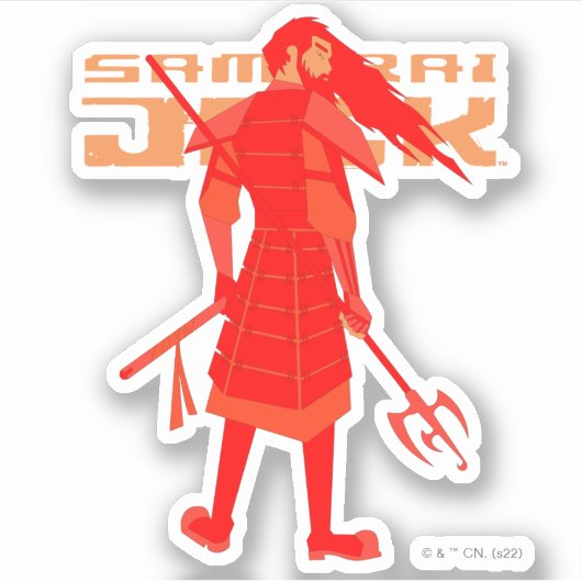 Samurai Jack Red Warrior Graphic Sticker (Voorkant)