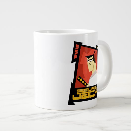 Samurai Jack Smiling Futuristic Frame Graphic Grote Koffiekop (Voorkant rechts)