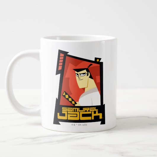 Samurai Jack Smiling Futuristic Frame Graphic Grote Koffiekop (Links)
