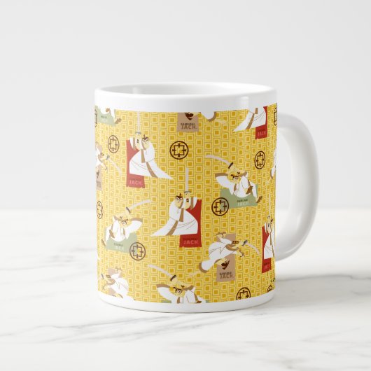 Samurai Jack Sword Poses Character Art Pattern Grote Koffiekop (Voorkant rechts)