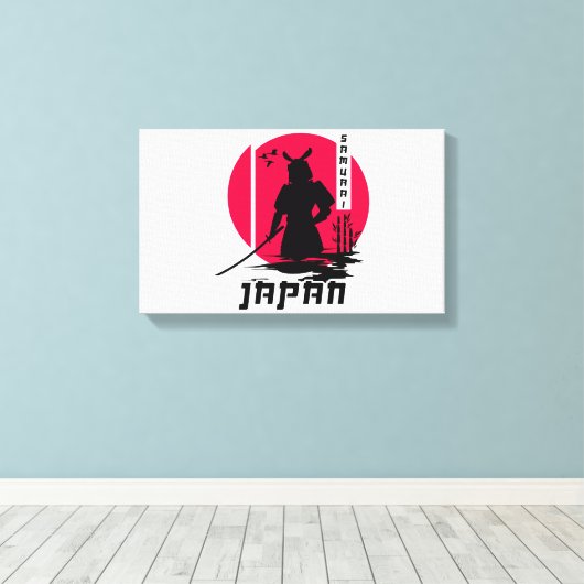 Samurai Japan Ninja Canvas Afdruk (Insitu (Houten vloer))