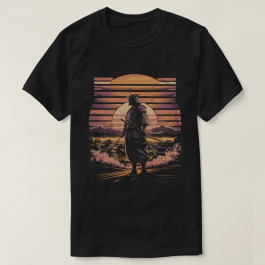 Samurai Japanese Art Fighter Retro T-shirt (Design voorkant)