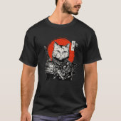 Samurai Japanese Cat Bushido Warrior Katana Sword  T-shirt (Voorkant)
