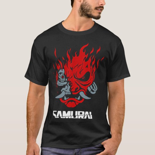Samurai Japanese Gaming 2077 Art Game Style retro  T-shirt (Voorkant)