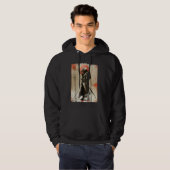 Samurai Japanner Retro Art Prin Bushido Hoodie (Voorkant volledig)