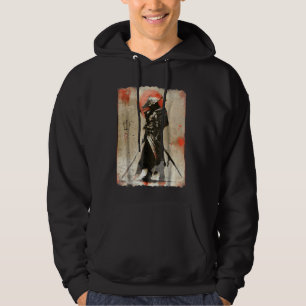 Samurai Japanner Retro Art Prin Bushido Hoodie