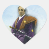Samurai  Japans 侍 Hart Sticker (Voorkant)