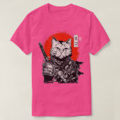 Samurai Japans kat Bushido Warrior, Katana Sword T-shirt (Design voorkant)