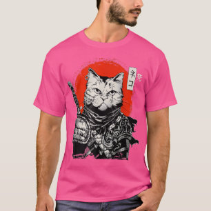 Samurai Japans kat Bushido Warrior, Katana Sword T-shirt