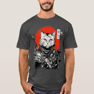 Samurai Japans kat Bushido Warrior, Katana Sword T-shirt