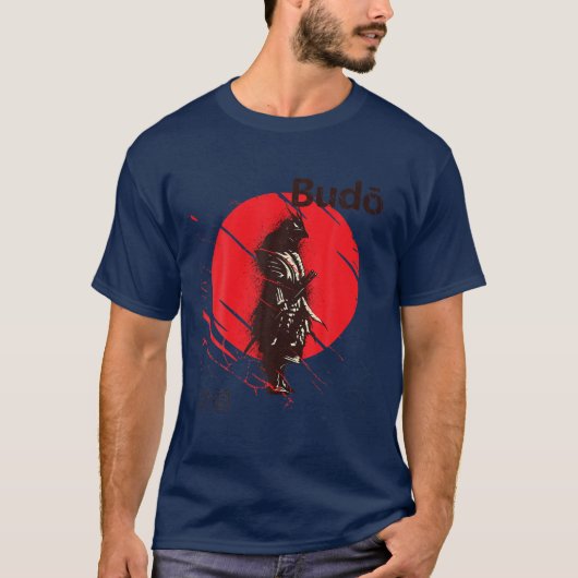 Samurai Japans kunstwerk print Bushido Code Way va T-shirt (Voorkant)