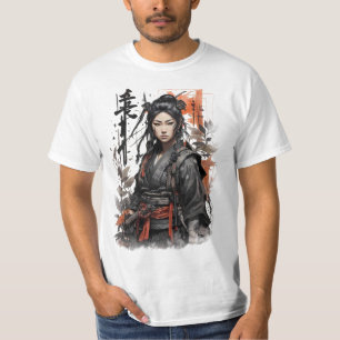 Samurai Japans meisje ninja Vrouw Chinese krijger T-shirt