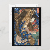 Samurai Japans schilderen c. jaren '1800 Briefkaart (Voorkant / Achterkant)