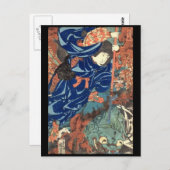 Samurai Japans schilderen c. jaren '1800 Briefkaart (Voorkant / Achterkant)