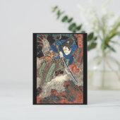 Samurai Japans schilderen c. jaren '1800 Briefkaart (Staand voorkant)