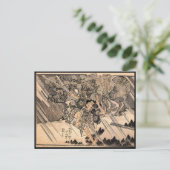 Samurai Japans schilderen c. jaren '1800 Briefkaart (Staand voorkant)