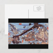 Samurai Japans schilderen c. jaren '1800 Briefkaart (Voorkant / Achterkant)