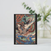 Samurai Japans schilderen c. jaren '1800 Briefkaart (Staand voorkant)