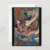 Samurai Japans schilderen c. jaren '1800 Briefkaart (Voorkant / Achterkant)